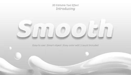 白色平滑三维立体字体特效文本可编辑PSD样机模板素材 3d editable text effect