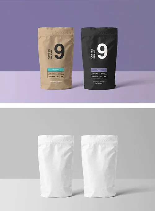 咖啡纸袋包装贴图展示模版 Paper Coffee Bag Mockup