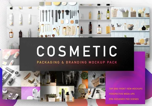 350+美护化妆品VI样机模型合集Cosmetic Packaging Branding MockUp