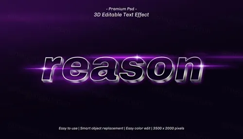 三维金属立体字体特效文本可编辑PSD样机模板素材 3d editable text effect