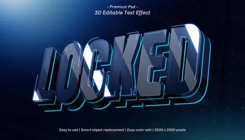 三维立体字体特效文本可编辑PSD样机模板素材 3d editable text effect