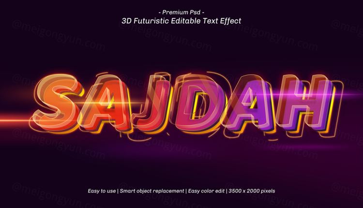 三维立体字体特效文本可编辑PSD样机模板素材 3d editable text effect