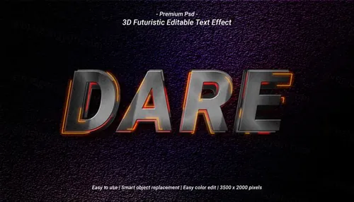 三维立体字体特效文本可编辑PSD样机模板素材 3d editable text effect