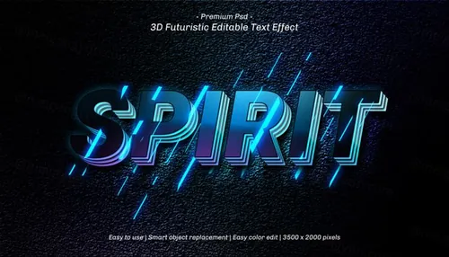 三维立体字体特效文本可编辑PSD样机模板素材 3d editable text effect