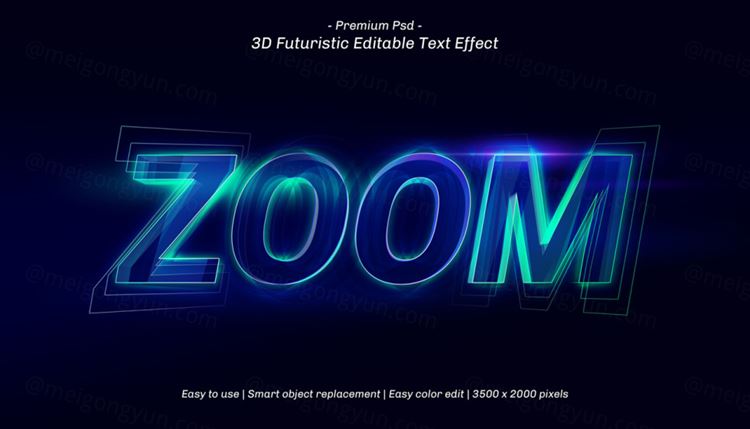 三维立体字体特效文本可编辑PSD样机模板素材 3d editable text effect