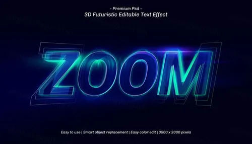 三维立体字体特效文本可编辑PSD样机模板素材 3d editable text effect