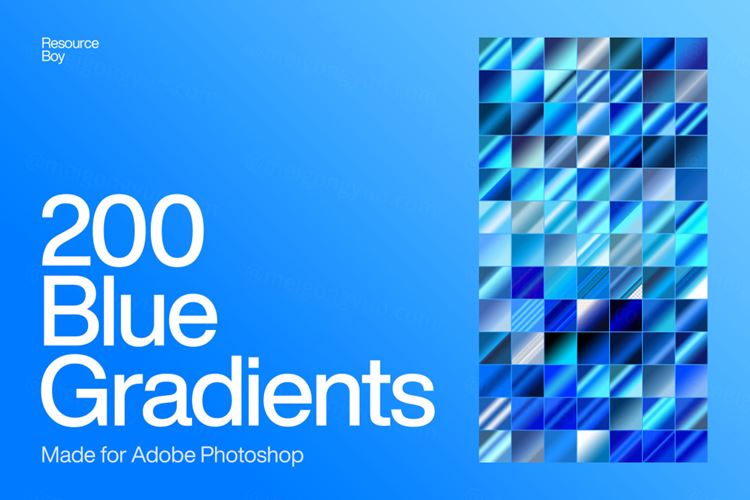 200款高级蓝色PS渐变素材 Blue Photoshop