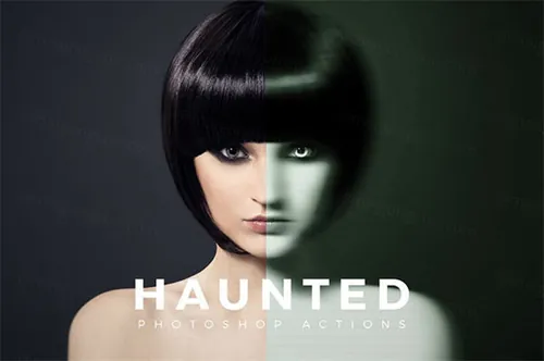 PS动作恐照片怖邪魅人像影视后期插件Haunted Action