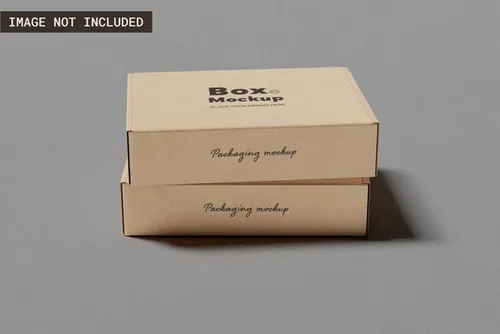 高质量瓦楞纸包装盒设计贴图展示样机PSD模板 Realist