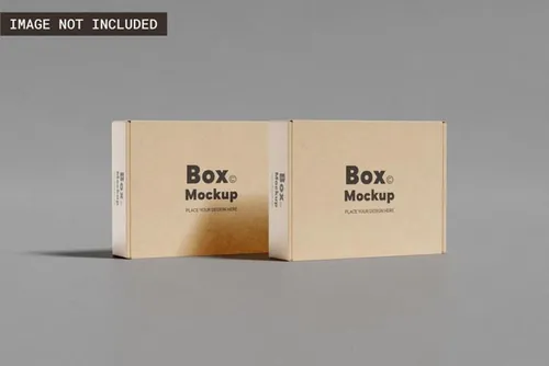 高质量瓦楞纸包装盒设计贴图展示样机PSD模板 Realist