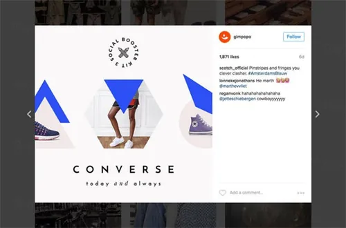 模板 | 蓝白英文时尚品牌杂志博主智能模板Social Media Booster Kit