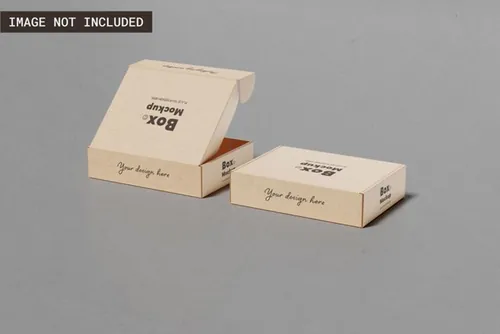 高质量瓦楞纸包装盒设计贴图展示样机PSD模板 Realist