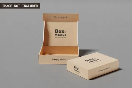 高质量瓦楞纸包装盒设计贴图展示样机PSD模板 Realist
