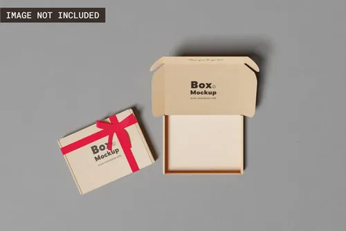 高质量瓦楞纸包装盒设计贴图展示样机PSD模板 Realist