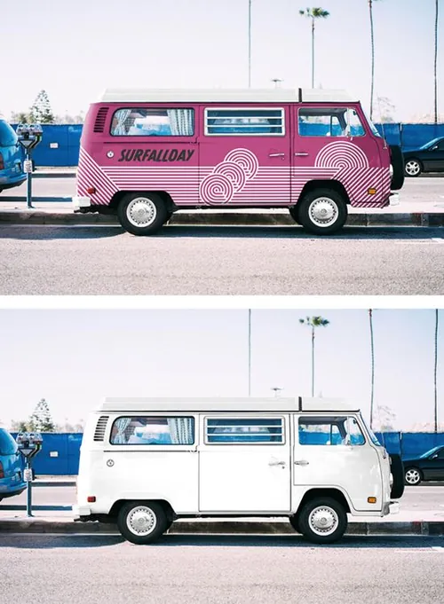 大众小汽车车身广告贴图样机展示模版 Volkswagen Mockup