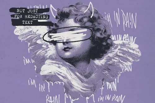 潮流做旧艺术反设计磨损污迹墨水毛笔笔刷素材合辑 Redact