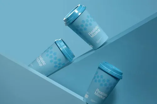 高质量纸杯餐饮品牌包装设计贴图展示样机模板 Paper Cu