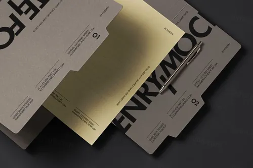 高质量文件夹企业品牌VI设计贴图样机模板 Corporate