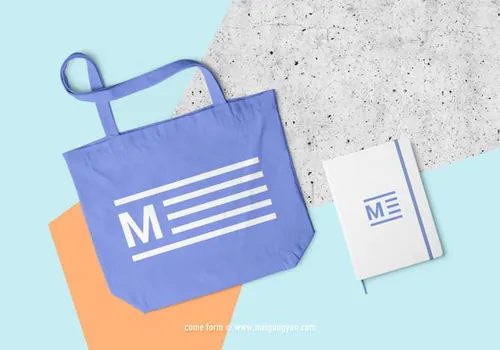 手提袋布袋贴图样机Reticule Mockups