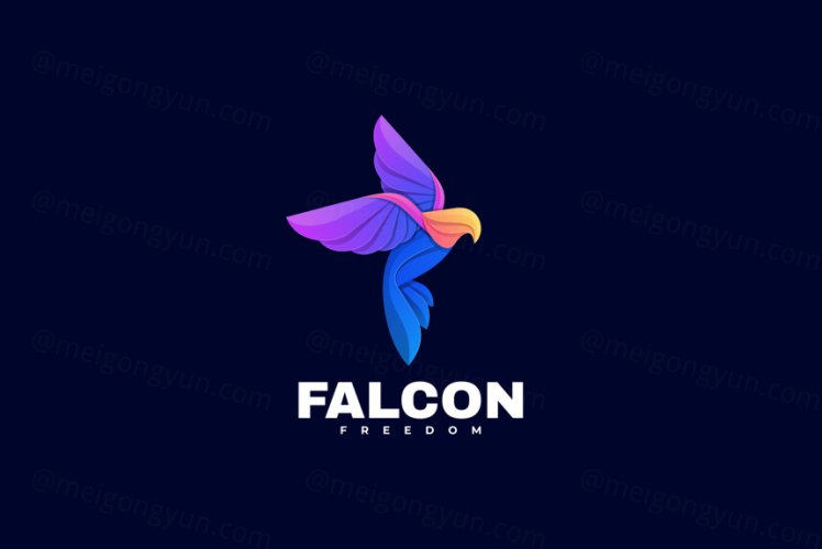 渐变多彩鸟动物LOGO商标矢量素材 Logo illustration gradient colorful style