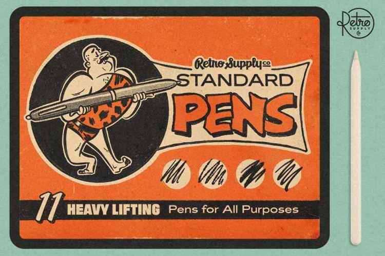 复古经典漫画喷墨干墨水钢笔iPad笔刷素材 Standard