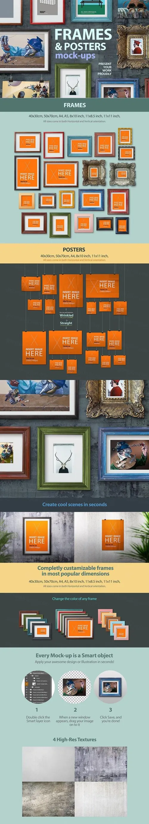 完美的相框画框模型PSD模板