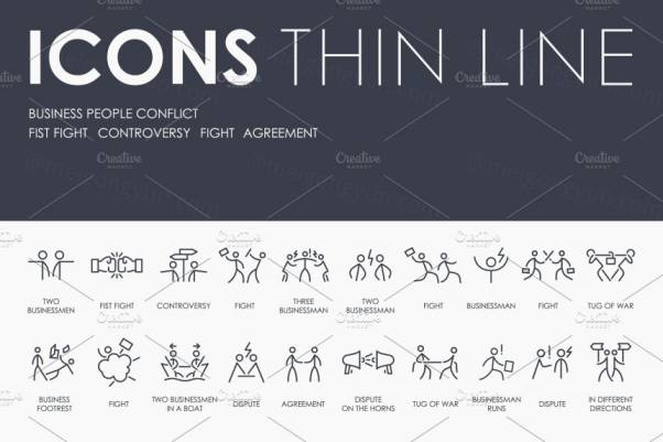 商务人士图标制作 Business people conflict icon