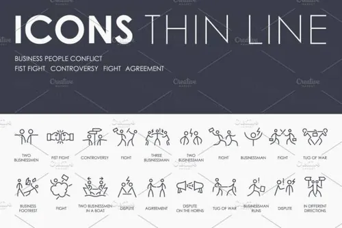 商务人士图标制作 Business people conflict icon