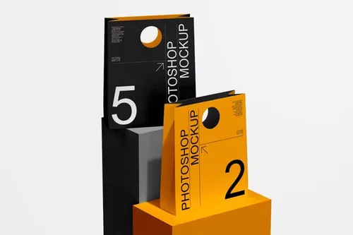 高质量手提袋纸袋品牌包装设计贴图展示样机PSD模板 Pape