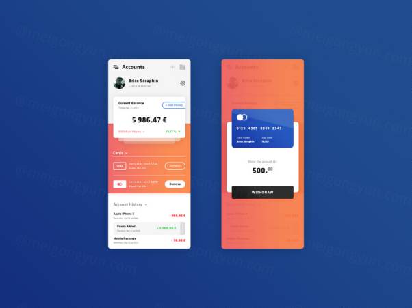 加密钱包移动应用程序界面设计 Crypto Mobile App Screens