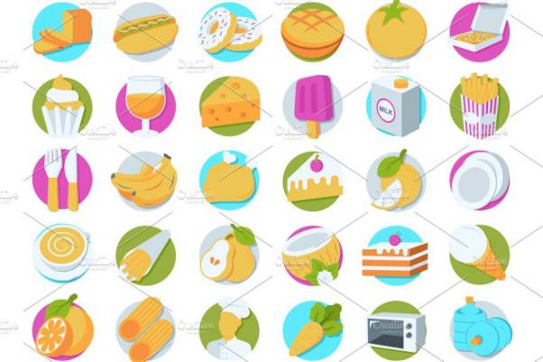 美食透视图标制作 112 Food Perspective Icons