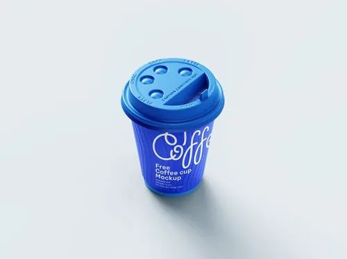 塑料纸杯咖啡杯包装设计品牌VI提案样机PSD模板 Paper Coffee Cup Mockup
