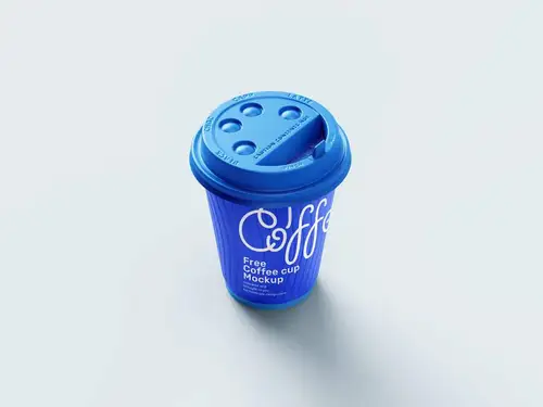 塑料纸杯咖啡杯包装设计品牌VI提案样机PSD模板 Paper Coffee Cup Moc