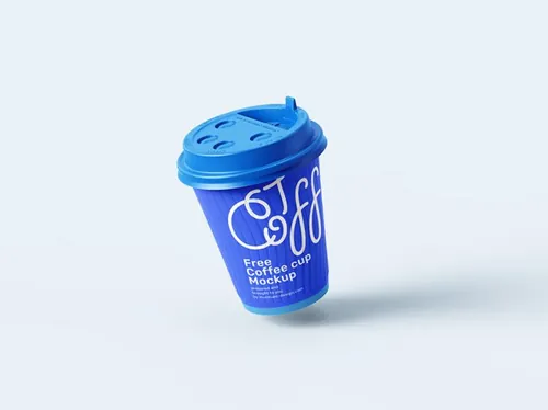 塑料纸杯咖啡杯包装设计品牌VI提案样机PSD模板 Paper Coffee Cup Mockup