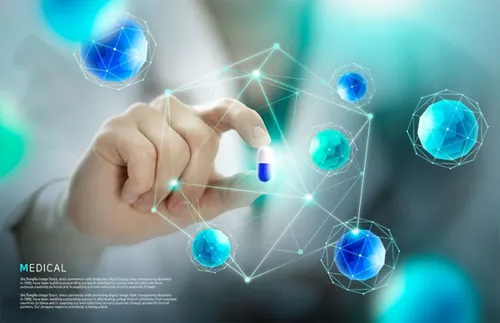 科技感超强的医药研发高清合成背景