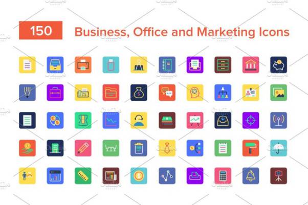 矢量图标素材下载 Business Office and Marketing I