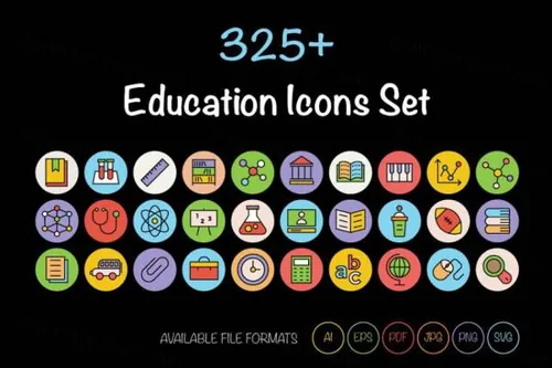 教育矢量图标下载 325  Education Icons Set