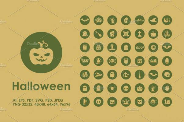 万圣节南瓜头图标大全 49 halloween icons