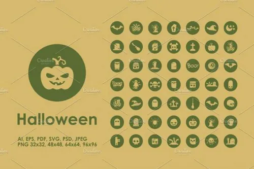 万圣节南瓜头图标大全 49 halloween icons