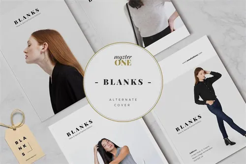 现代极简风格服装杂志画册设计模板 BLANKS Minimal Lookbook Magazines