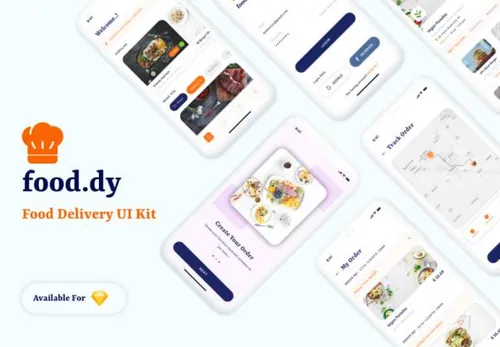 食品外卖送餐移动APP界面设计 Food.dy Delivery Ap