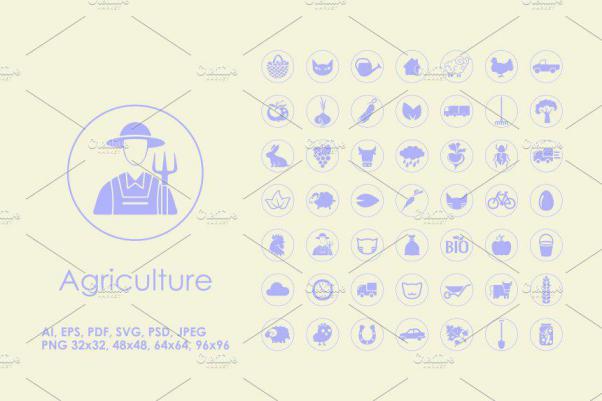 简单的农业矢量图标大全 49 Agriculture simple icons