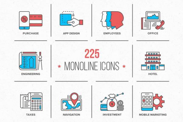 保险公司图标素材 Monoline Icons Collection