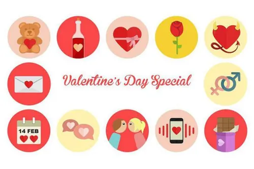 情人节扁平化图标 Valentine’s Day Flat Icons