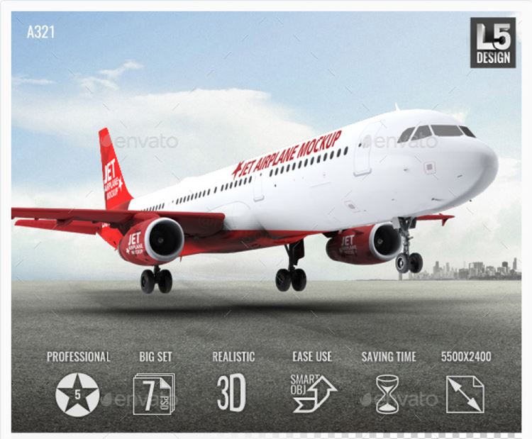 Jet Airplane A321 Mock-Up飛機效果圖模型