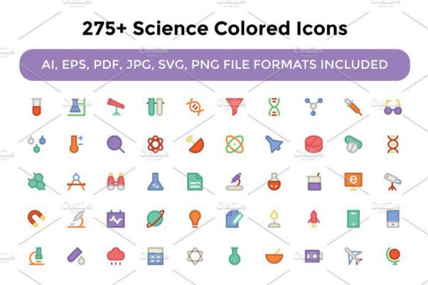 275 科学彩色图标 275  Science Colored Icons