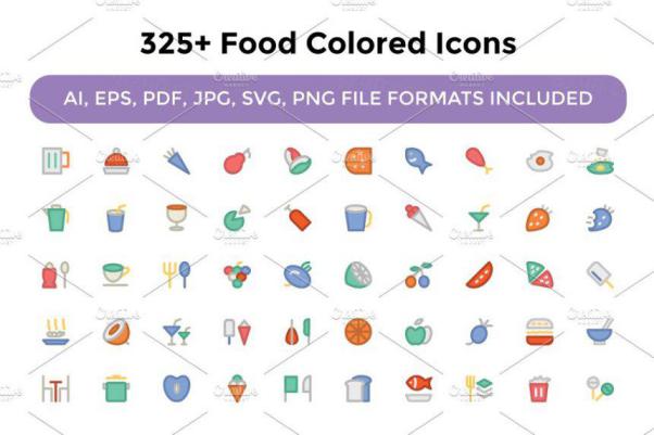 325 食品彩色图标 325  Food Colored Icons