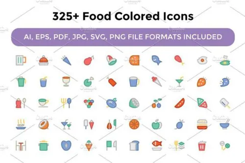 325 食品彩色图标 325  Food Colored Icons