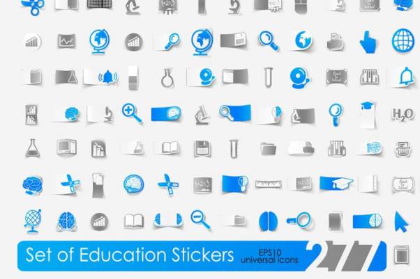 个性教育矢量图标素材 277 icons. Education stickers