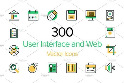 300个用户界面和Web图标素材 User Interface and Web